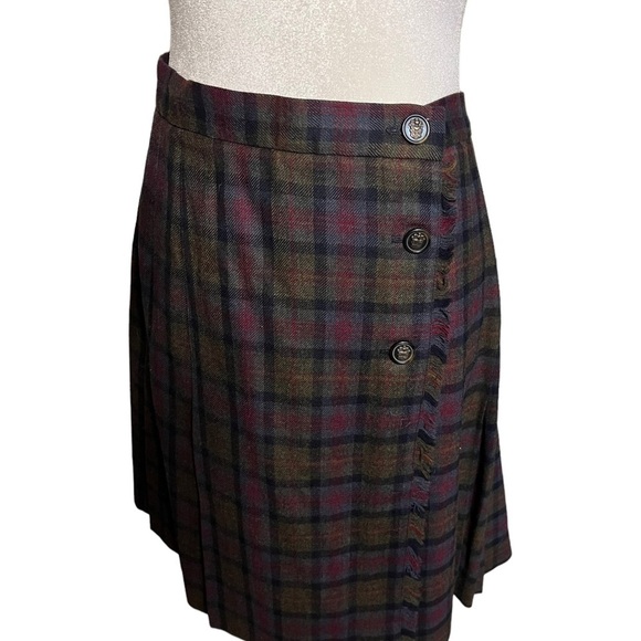 Vintage Wool Plaid Suit Set - Skirt & Jacket Tartan - Picture 10 of 11